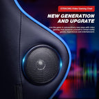 Gaming Chair with Footrest and Bluetooth Speakers Music Video Game Chair Heavy Duty Ergonomic Computer Office Desk Chair (Blue)-4