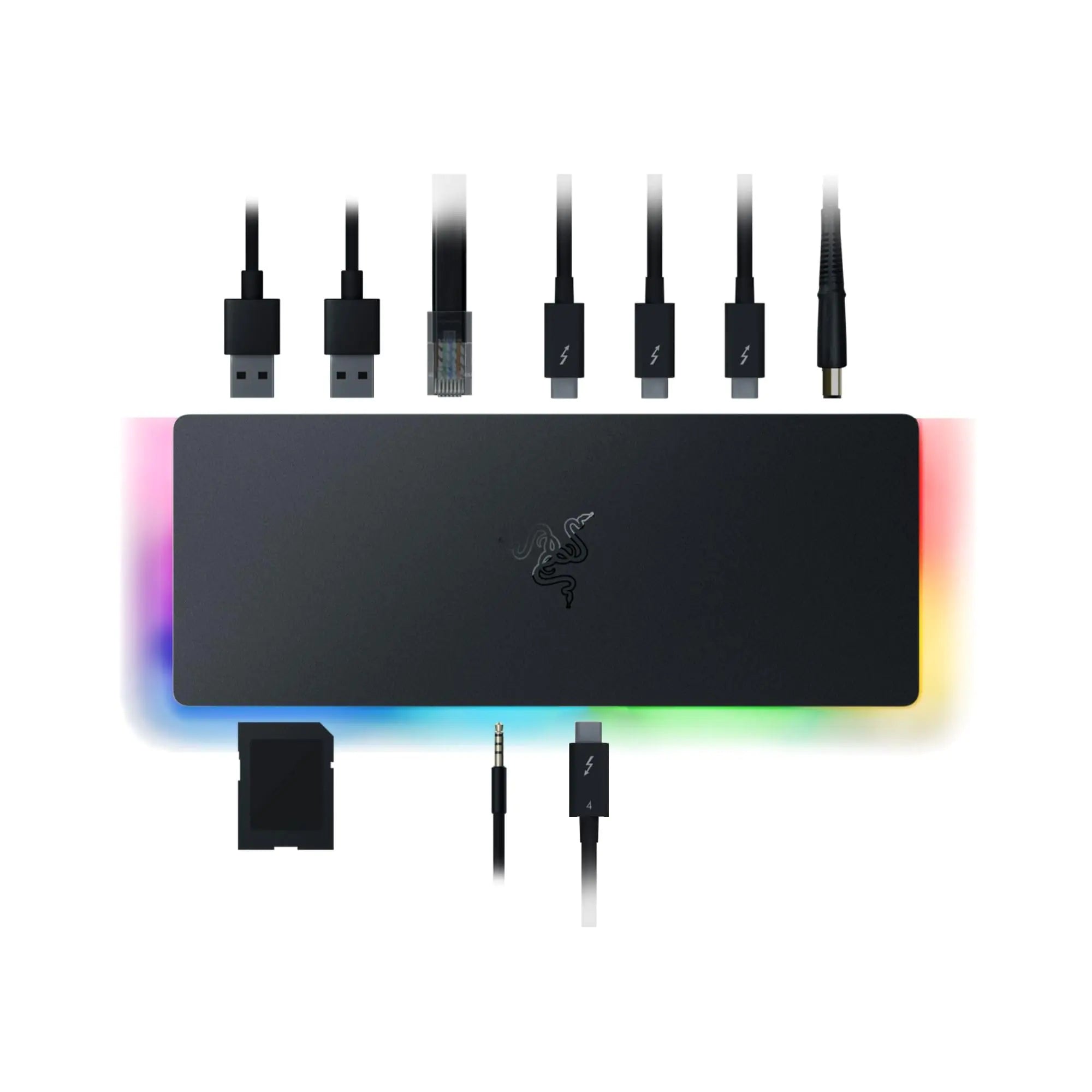Razer Thunderbolt 4 Dock: 10 Ports in 1 - Dual 4K or Single 8K Video Output - USB A and C Hub 2.5 GbE Thunderbolt 3 Mac and PC Compatible - Thunderbolt 4 Certified - Passthrough Charging - Chroma