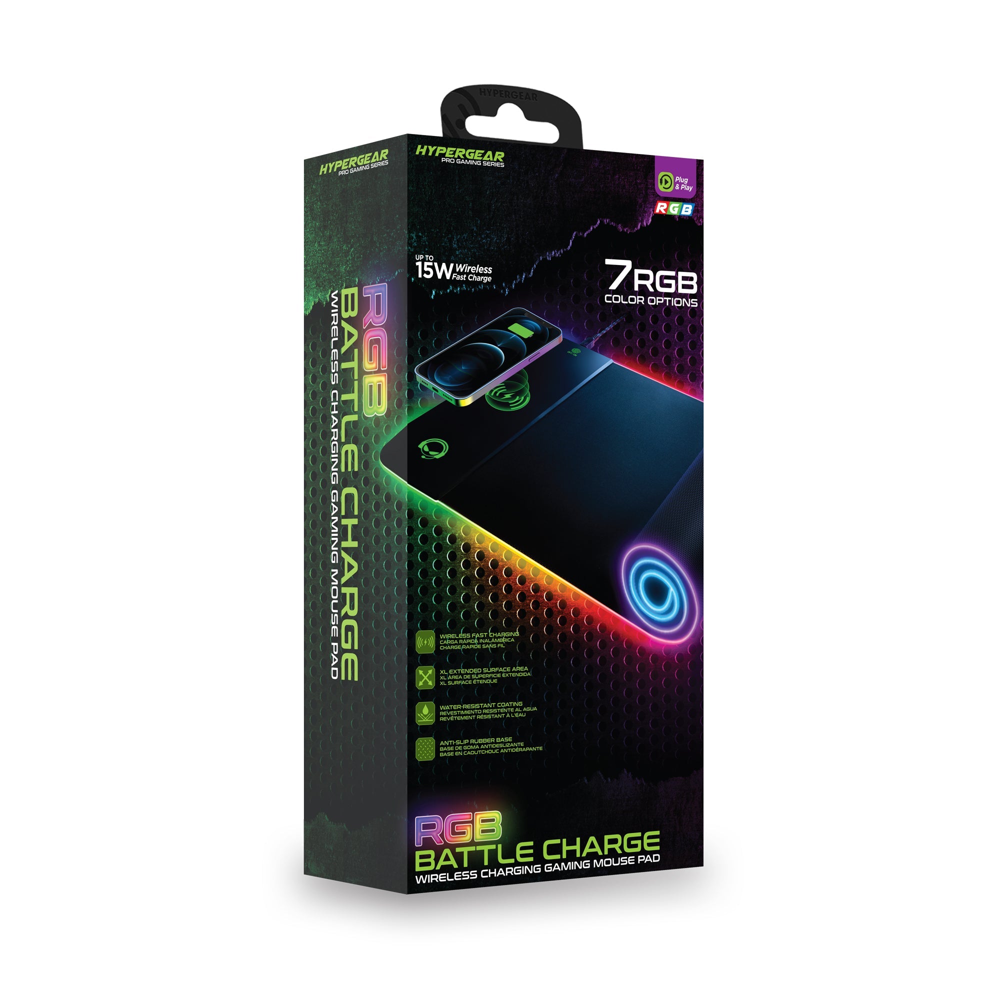 HyperGear Battle Charge Wireless Gaming Mouse Pad with Wireless Chargi