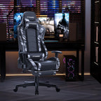 Gaming Chair with Footrest and Bluetooth Speakers Music Video Game Chair Heavy Duty Ergonomic Computer Office Desk Chair (Blue)-1