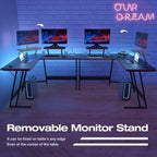 L Shaped Gaming Desk Computer Corner Desk PC Gaming Desk Table with