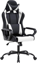Ergonomic Gaming Chair with Lumbar Support (White)-0