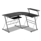 Artiss Computer Desk L-Shape Keyboard Tray Shelf Black
