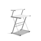 Artiss Computer Desk L-Shape Keyboard Tray Shelf White