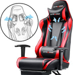 Gaming Chair with Footrest, Ergonomic Computer Game Desk Chair, Reclining Gaming Chair Seat Height Adjustment, Swivel Rocker with Headrest and Lumbar (Brickred)-4