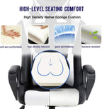 Ergonomic Gaming Chair with Lumbar Support (White)-3